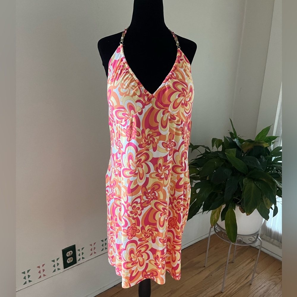 No Boundaries Junior Paisley Print Halter Dress - Size XXL